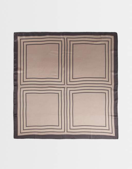 My Accessories bandana neck tie in brown stripe print, 3 of 3
