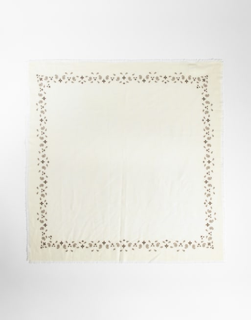 My Accessories bandana neck tie in cream paisley print, 2 of 3
