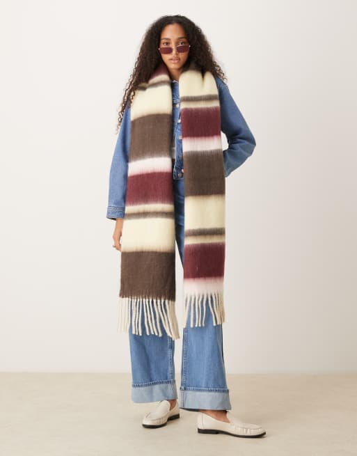 My Accessories – Bardzo miękki szalik oversize w kolorowe paski