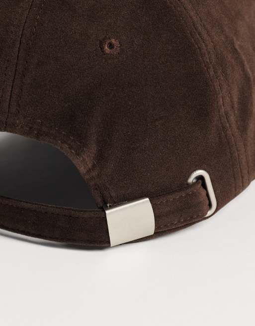 My Accessories baseball cap in chocolate faux suede, 2 of 3