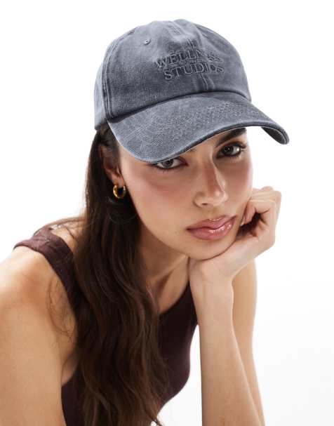 My Accessories – Baseballowa czapka z daszkiem w spranym czarnym kolorze z motywem „Wellness Studios“ - view 1