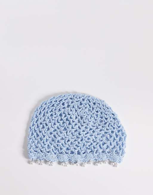 My Accessories - Berretto azzurro chiaro con paillettes e perle sintetiche, 2 di 3