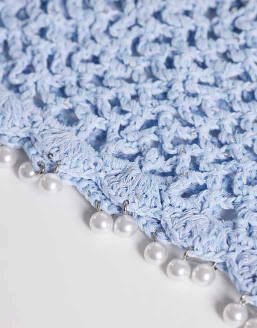 My Accessories - Berretto azzurro chiaro con paillettes e perle sintetiche, 3 di 3