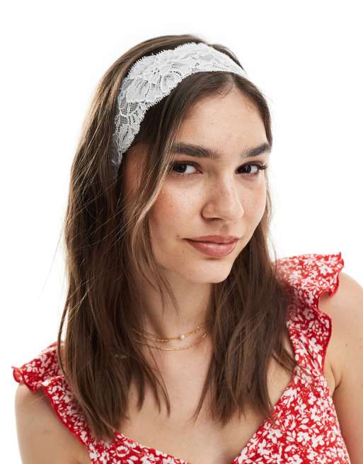 My Accessories – Biała koronkowa opaska na głowę 