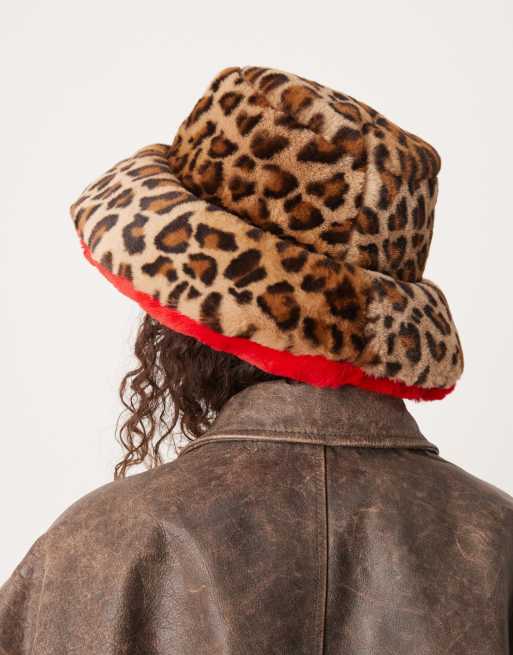 Chapeau Bob Léopard - Toucher Suédine Doux - Tour De Tête ~57 Cm - Modèle Décontracté Pour Toutes Saisons