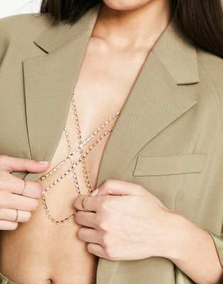 My Accessories Body Chain Rhinestone Bra