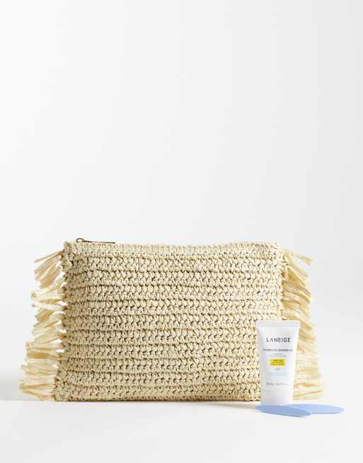 My Accessories - Bolso clutch beis de paja con flecos en los laterales, 2 de 4
