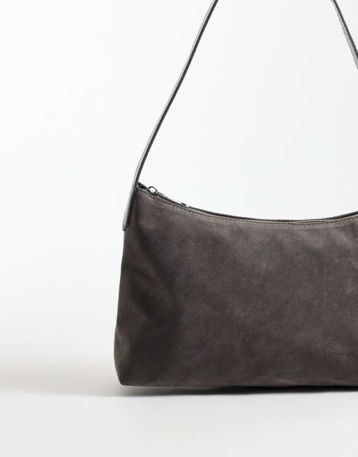 My Accessories - bolso de hombro en ante sintético gris, 4 de 4