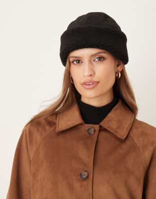 My Accessories - Bonnet en fausse fourrure - Noir