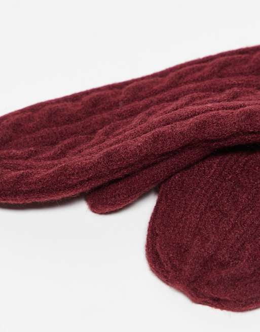 My Accessories - Bordeaux luffer i kabelstrik, 3 af 3
