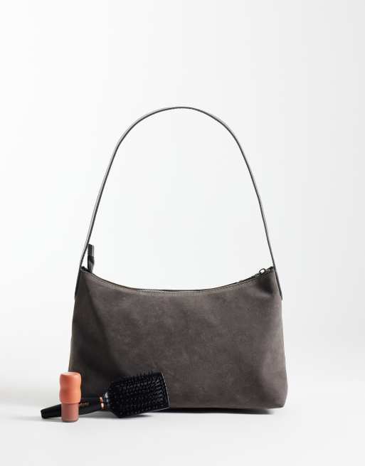 My Accessories borsa a spalla in camoscio sintetico grigio, 2 di 4