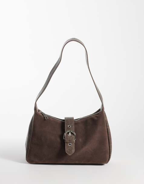 My Accessories - Borsa a spalla in camoscio sintetico marrone - view 1