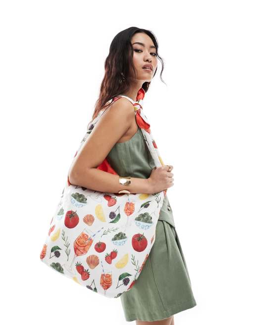My Accessories - Borsa shopping con stampa di frutta 