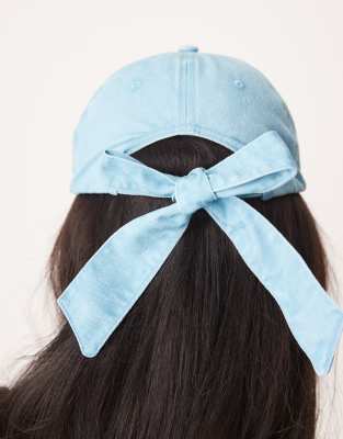 My Accessories Bow Back Cap In Blue