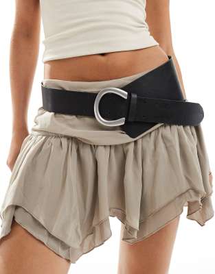 My Accessories - Breiter Gürtel in Schwarz mit Statement-Schnalle