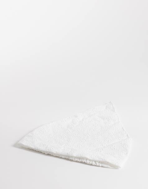 My Accessories broderie anglais elasticated bandana scarf in white - view 1