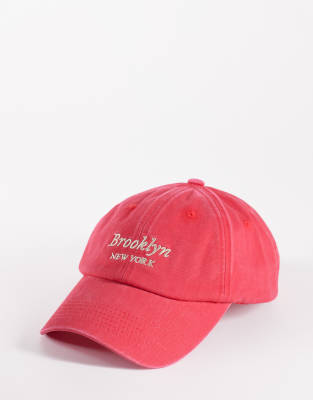 My Accessories Brooklyn Cap In Red