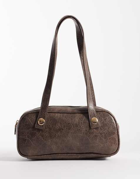 My Accessories - Brun aflang taske med sliddetaljer - view 1