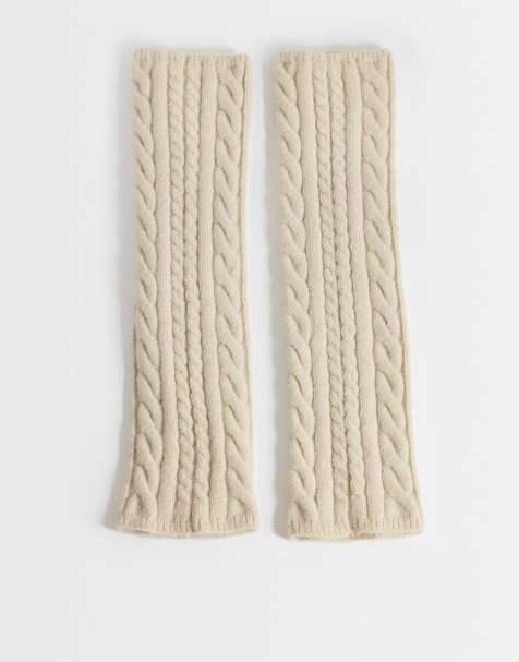My Accessories cable knit leg warmers in cream - view 1