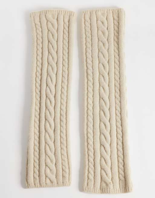 My Accessories cable knit leg warmers in cream, 3 of 3