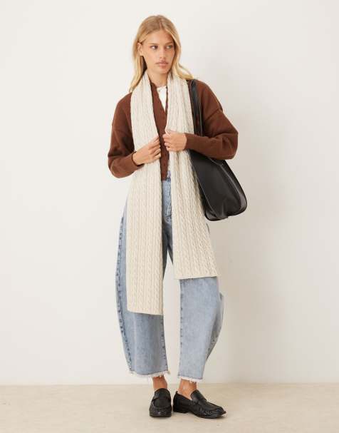 My Accessories cable knit scarf in cream - view 1