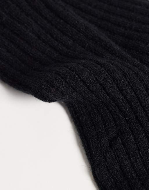 My Accessories calzini a coste sotto il ginocchio neri, 2 di 3