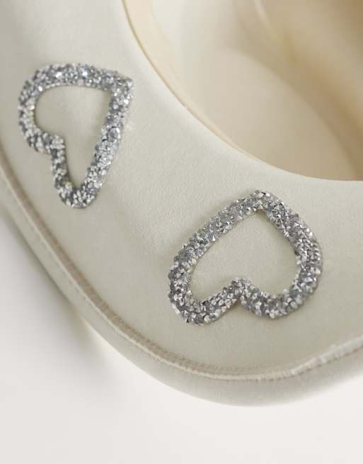 My Accessories - Cappello da cowboy bianco sporco con toppe a cuore, 3 di 3