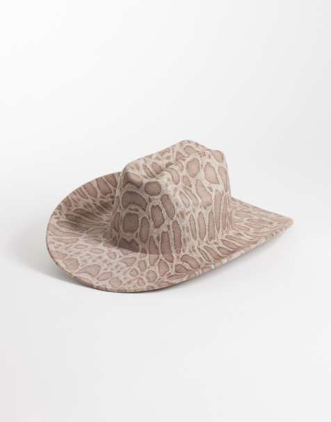 My Accessories - Cappello da cowboy grigio con stampa pitonata - view 1