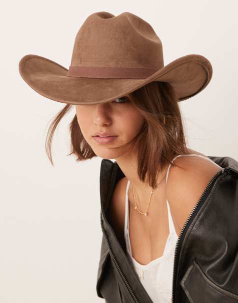 My Accessories - Cappello da cowboy marrone in camoscio sintetico - view 1
