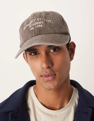 My Accessories - Casquette de baseball à inscription Bowery St. » - Marron délavé-Brown