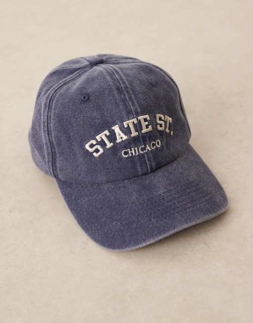 My Accessories - Casquette de baseball à inscription « State St. » - Bleu marine délavé, 3 de 3