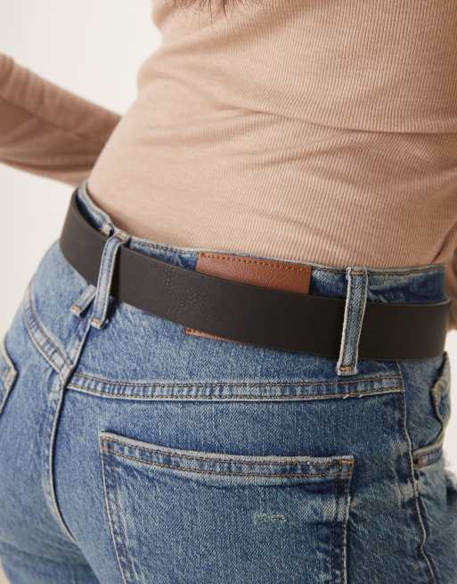 My Accessories - Ceinture avec boucle sculpturale - Noir/argenté brossé , 2 de 3