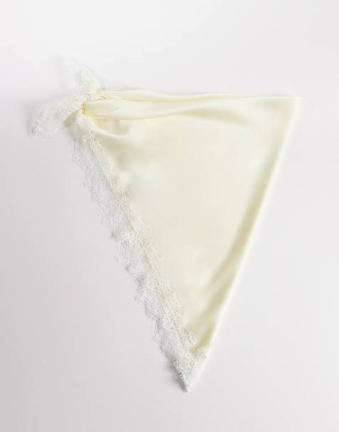 My Accessories - Ceinture bandana en dentelle à bords contrastants - Crème - view 1
