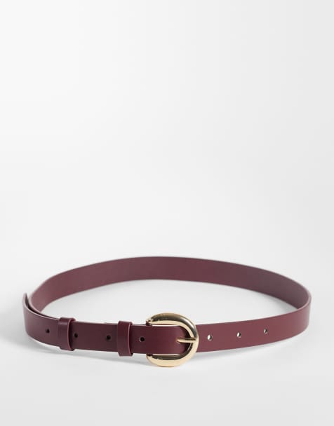 My Accessories ceinture bordeaux avec boucle dorée - view 1