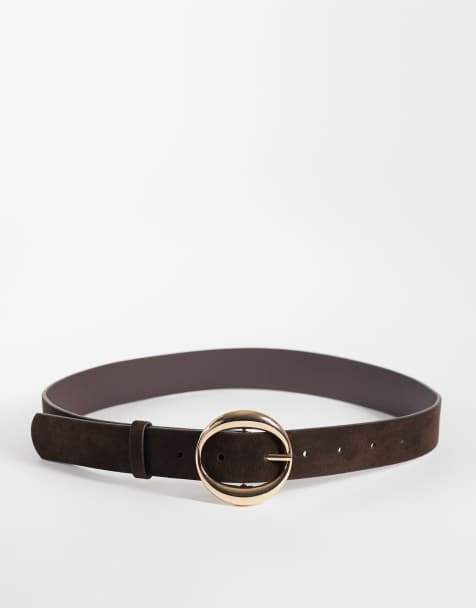 My Accessories ceinture marron avec boucle ovale dorée - view 1