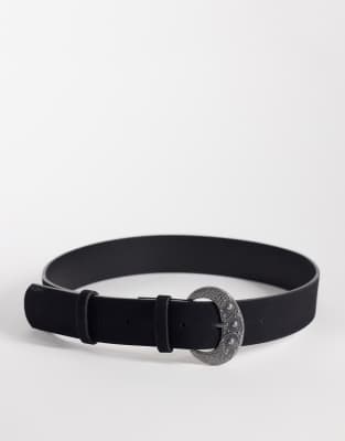 Ceinture style western en daim - Noir XS-S
