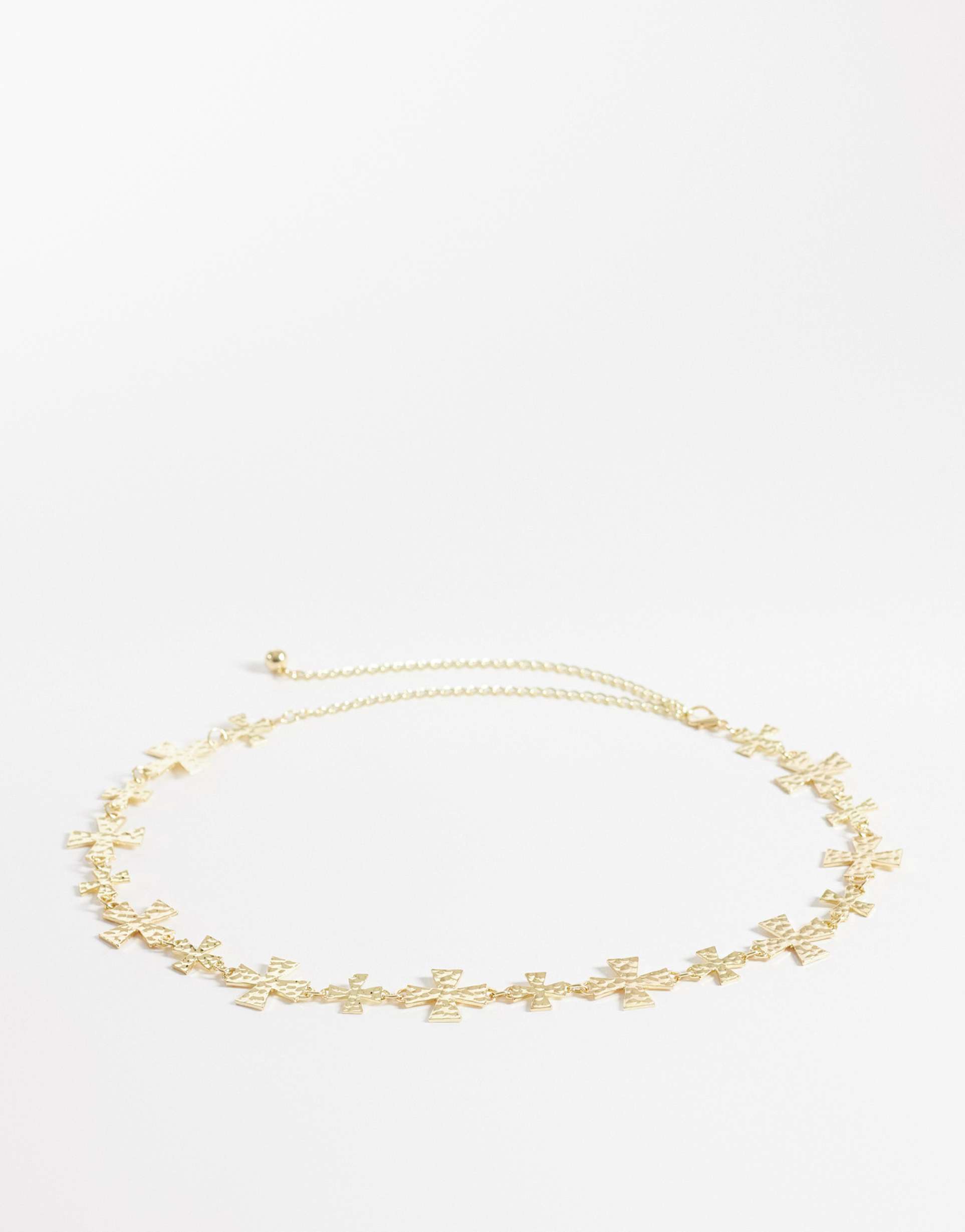 my accessories chain belt with crosses in gold
