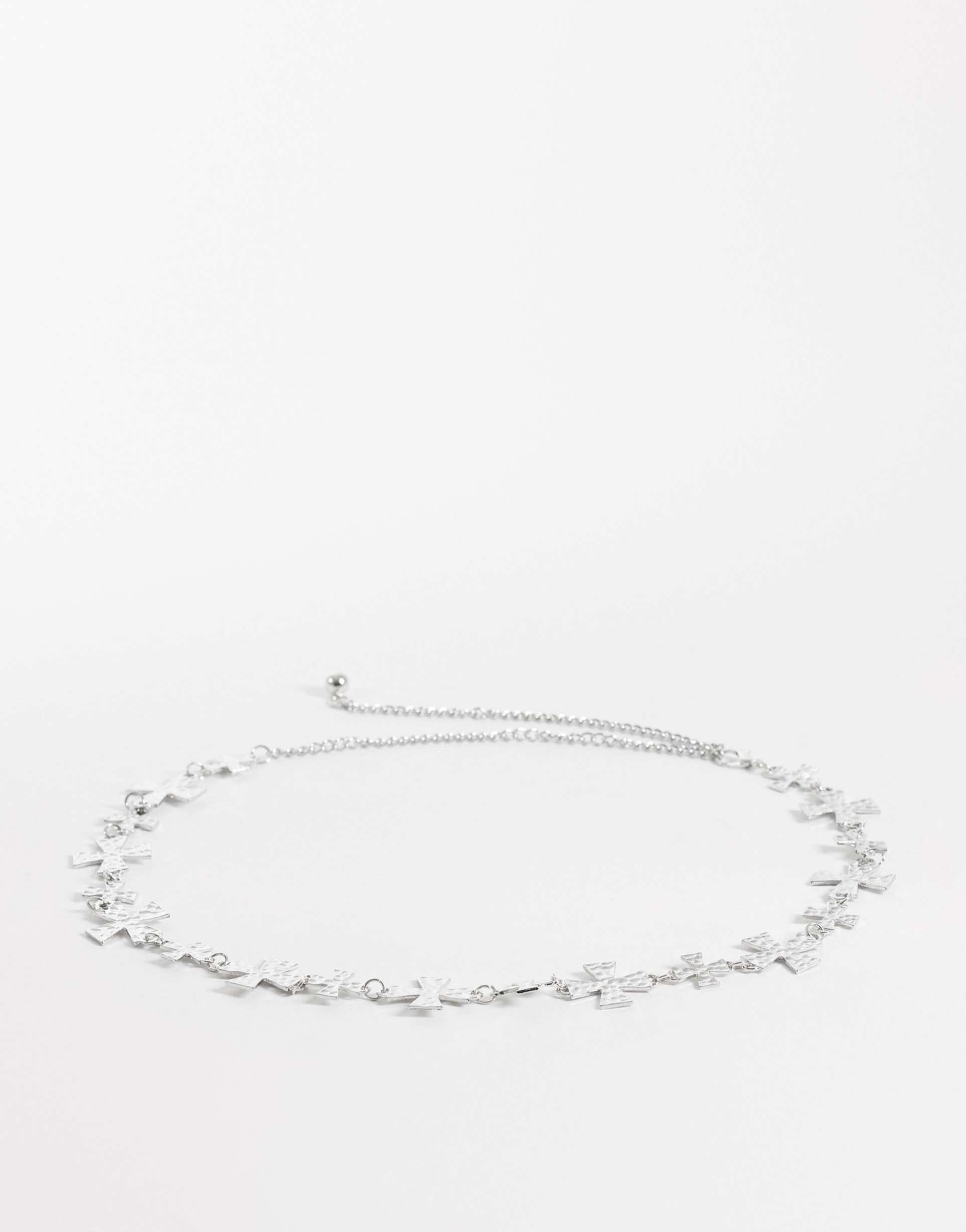 my accessories chain belt with crosses in silver