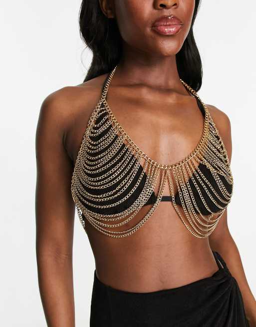 My Accessories - Chaîne de corps style soutien-gorge - Doré