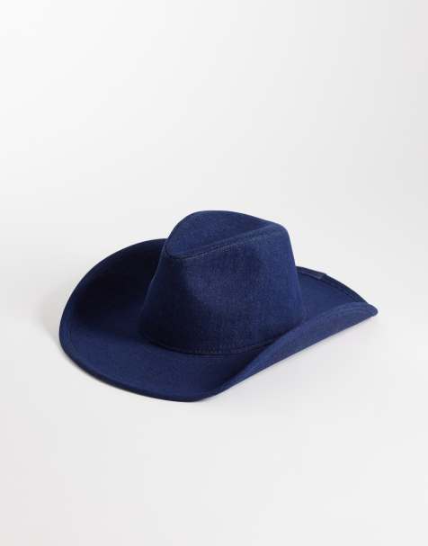 My Accessories - Chapeau de cowboy en jean - Bleu foncé - view 1