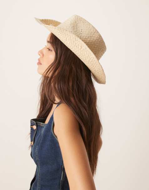 My Accessories - Chapeau de cowboy en paille avec bande ornée de coquillages - Beige - view 1