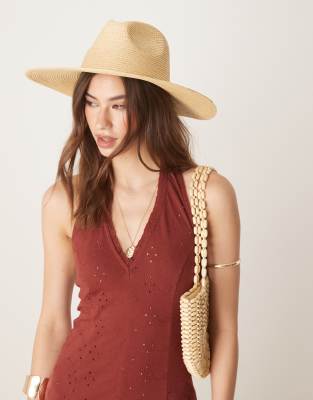 My Accessories - Chapeau en paille à bord large - Beige naturel-Neutre