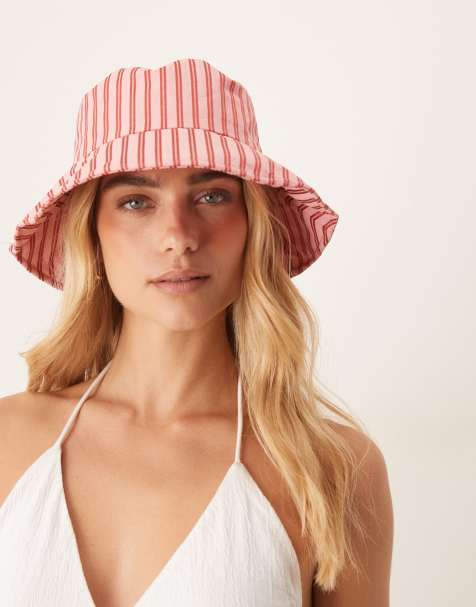 My Accessories - Chapeau rayé - Rose et rouge - view 1