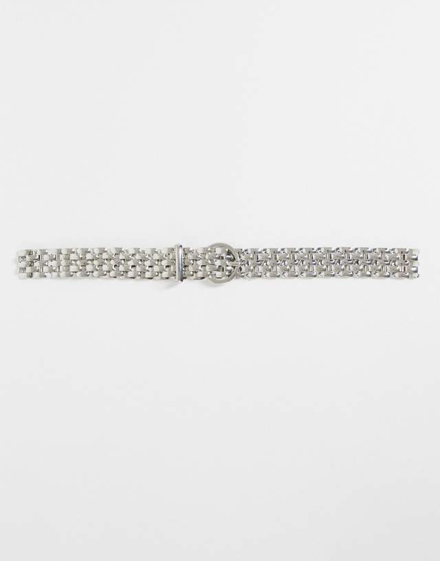 My Accessories chunky chain belt in silver