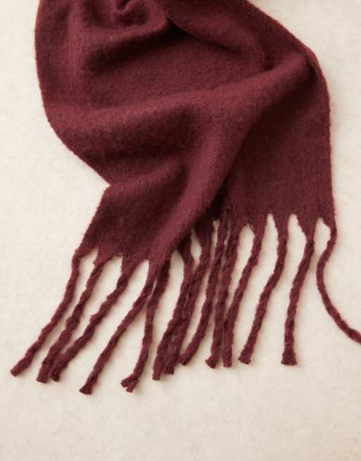 My Accessories – Ciemnobordowy bardzo miękki szalik oversize, 3 z 3