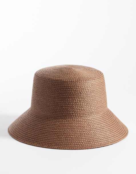 My Accessories – Ciemnobrązowy usztywniany kapelusz słomkowy typu bucket - view 1