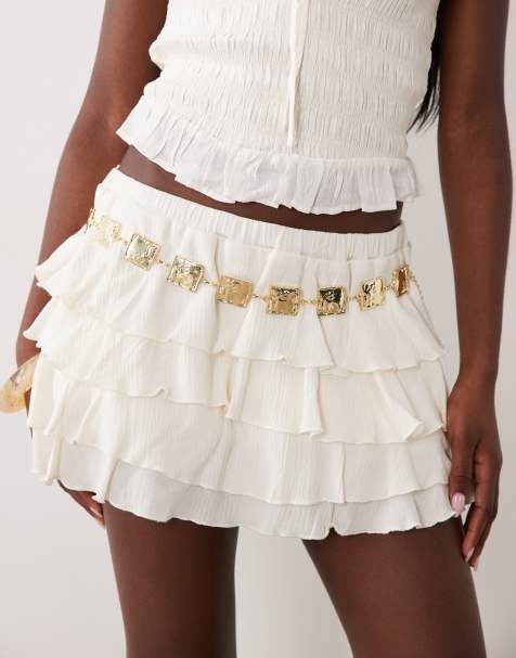 My Accessories - Cintura con catena squadrata martellata tonalità oro - view 1