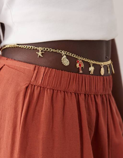 My Accessories - Cintura estiva con catenina dorata con charm, 2 di 3