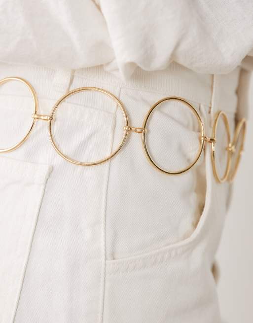 My Accessories - Cintura tonalità oro con catena ad anelli grandi, 3 di 3