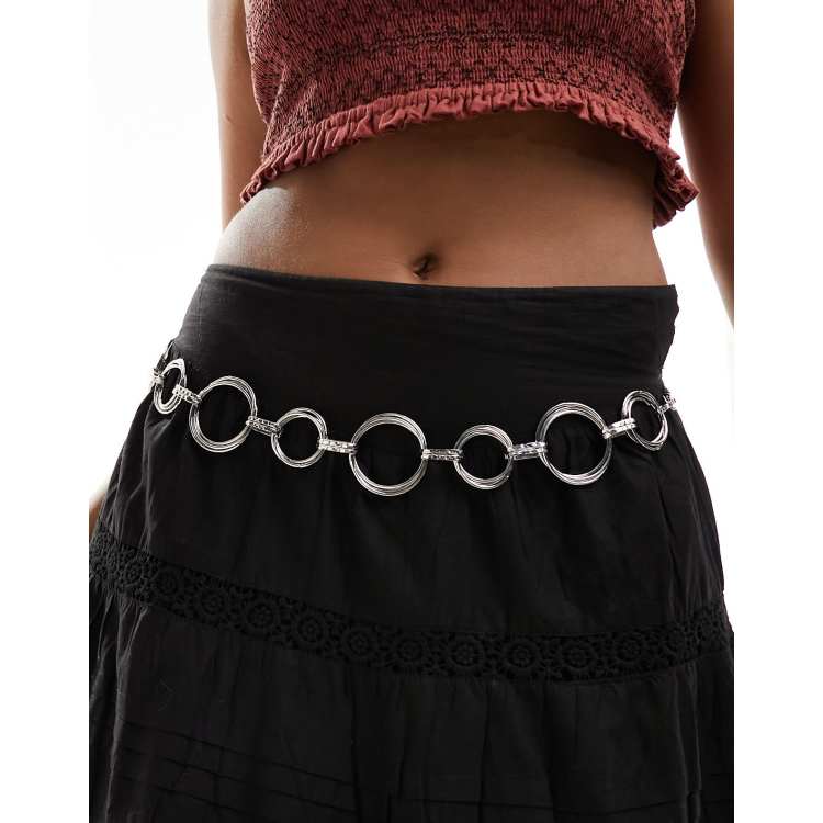 My Accessories circle metal chain belt in silver ASOS